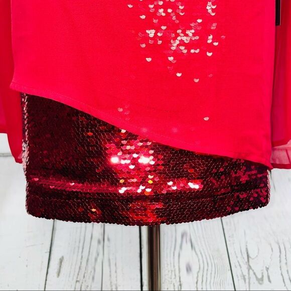 NWT Diane Gilman Red Blouse with Sequin Tank - Medium - Picture 4 of 16